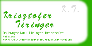 krisztofer tiringer business card